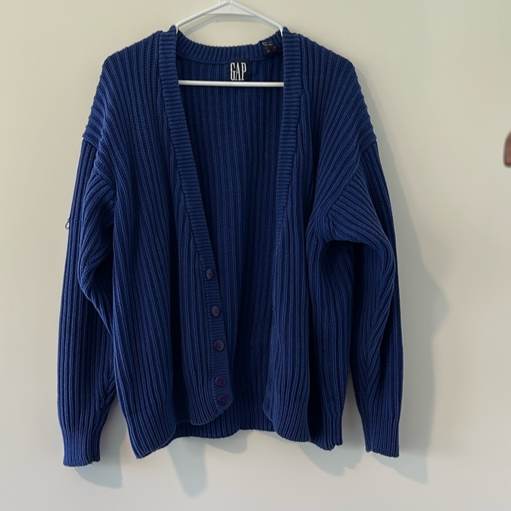 Vintage GAP Blue Women's Cardigan Sweater